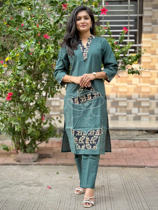 Ethnic Tribal Print Cotton Co-Ord Set for Women
