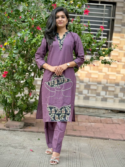 Casual & Office Wear Cotton Kurti Pant Set